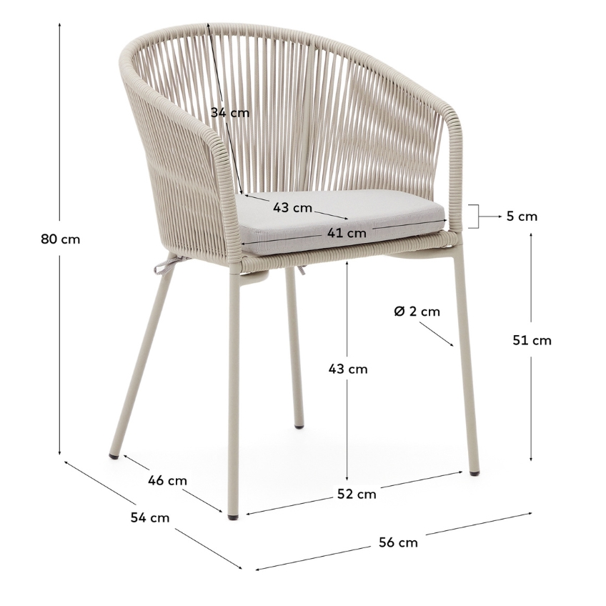 Světle béžová pletená jídelní židle Kave Home Yanet