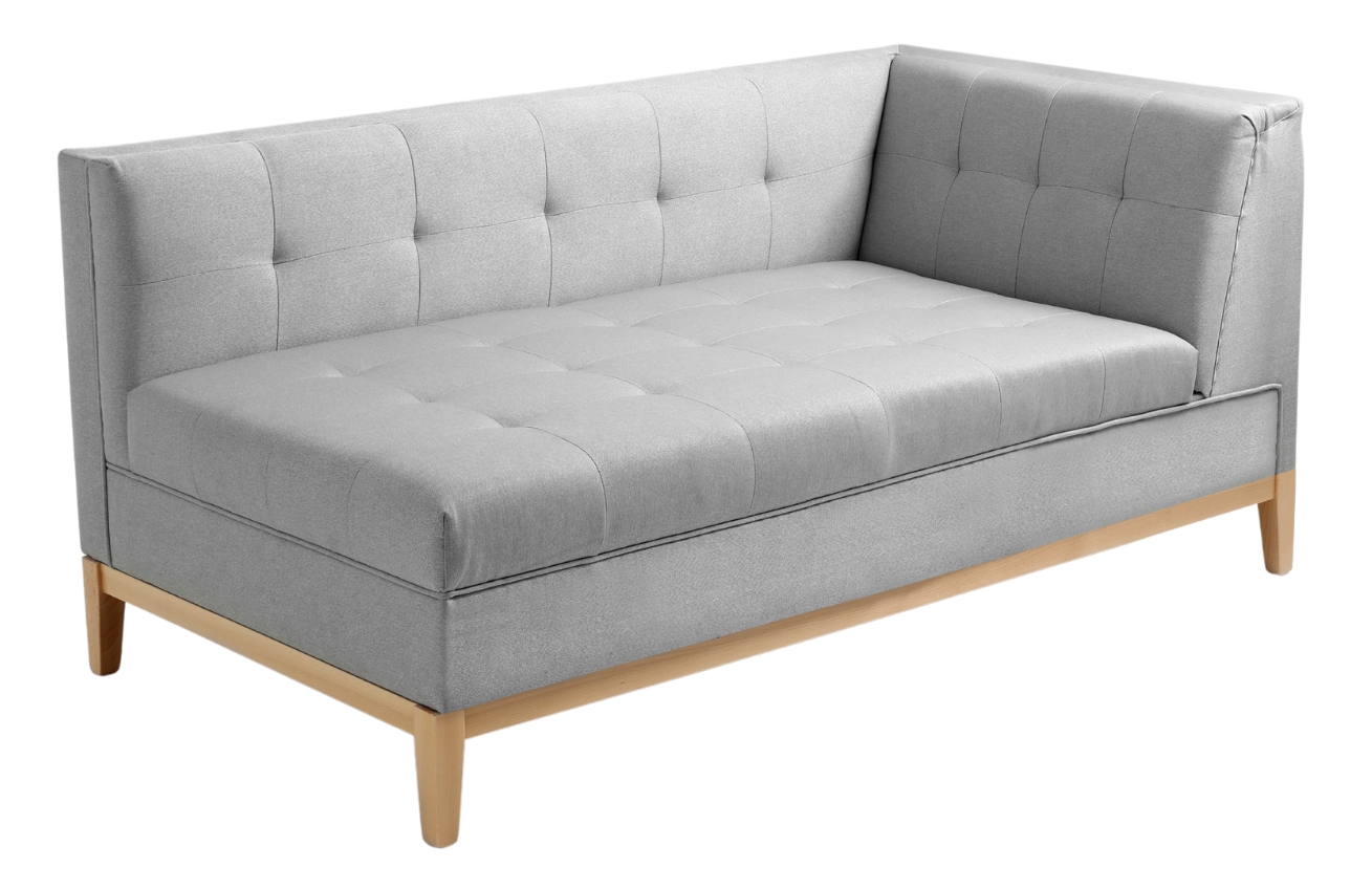 Nordic Design Šedá čalouněná lenoška Tomm 156 cm, levá