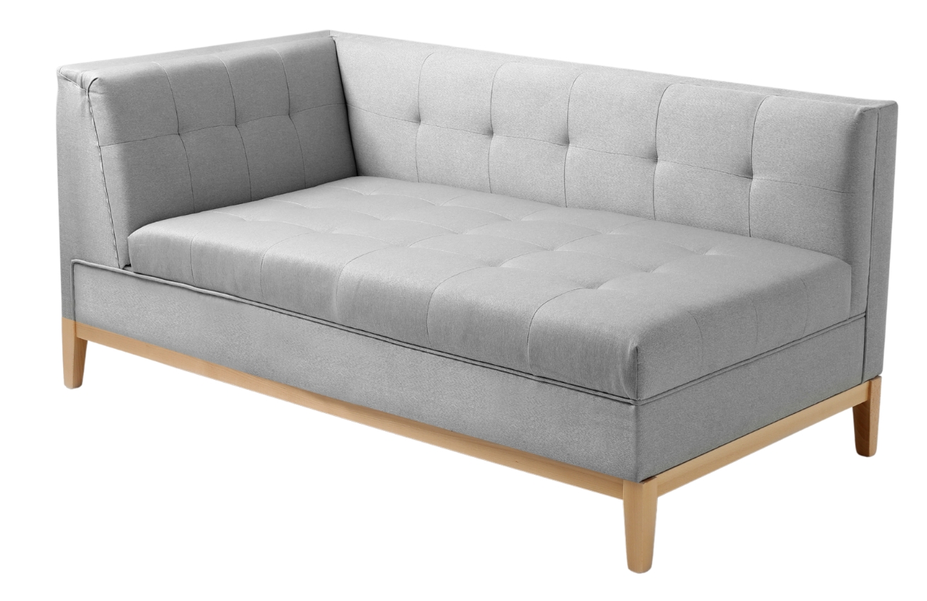 Nordic Design Šedá čalouněná lenoška Tomm 156 cm, pravá