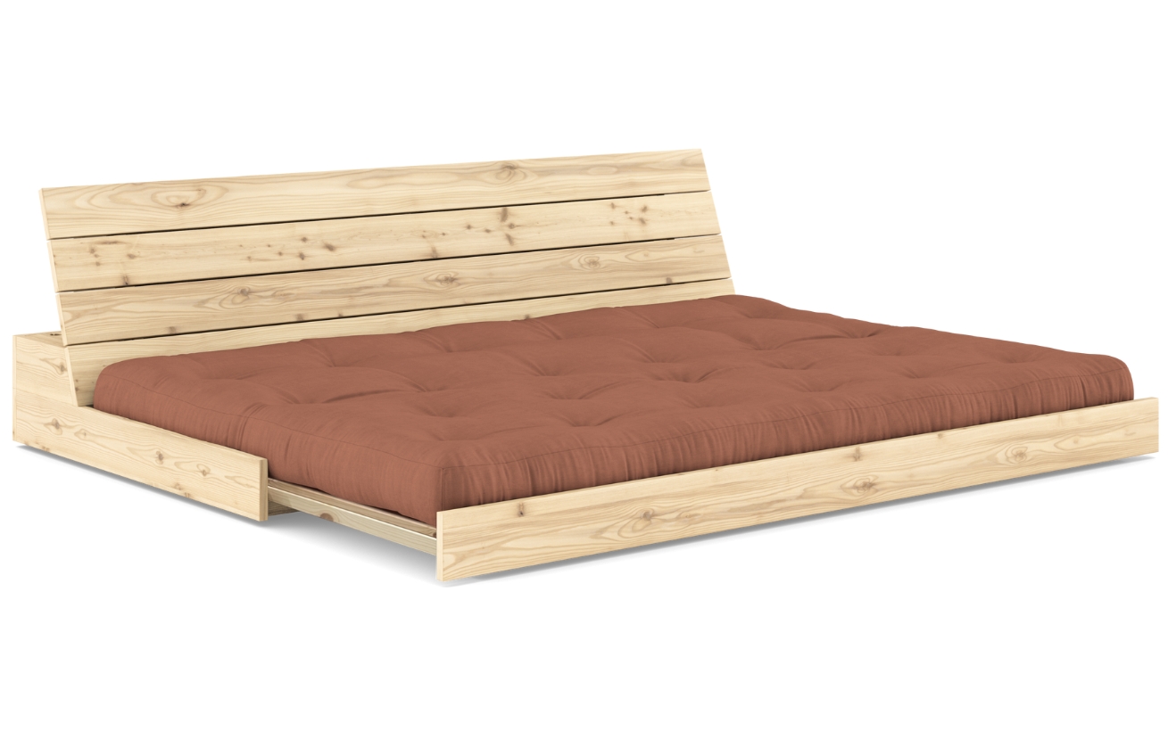 Hnědá dvoumístná rozkládací pohovka Karup Design Base 196 cm