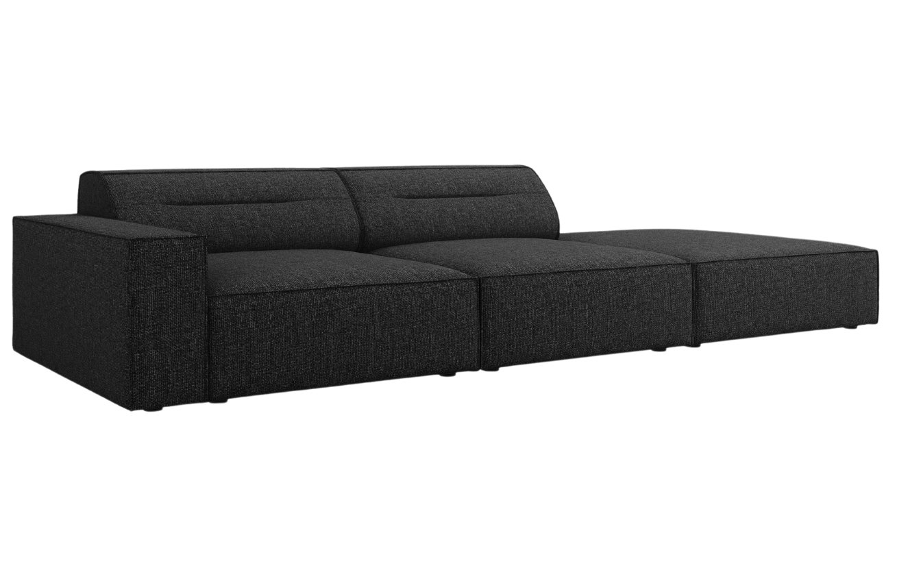 Černá čalouněná třímístná pohovka Windsor & Co Lupus 262 cm, pravá