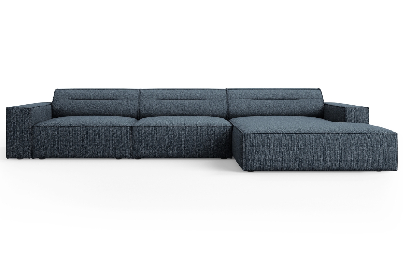 Královsky modrá čalouněná rohová pohovka Windsor & Co Lupus 284 cm, pravá