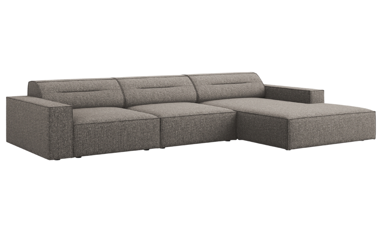 Šedá čalouněná rohová pohovka Windsor & Co Lupus 284 cm, pravá