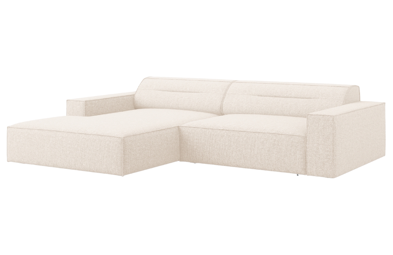 Světle béžová čalouněná rohová pohovka Windsor & Co Lupus 224 cm, levá