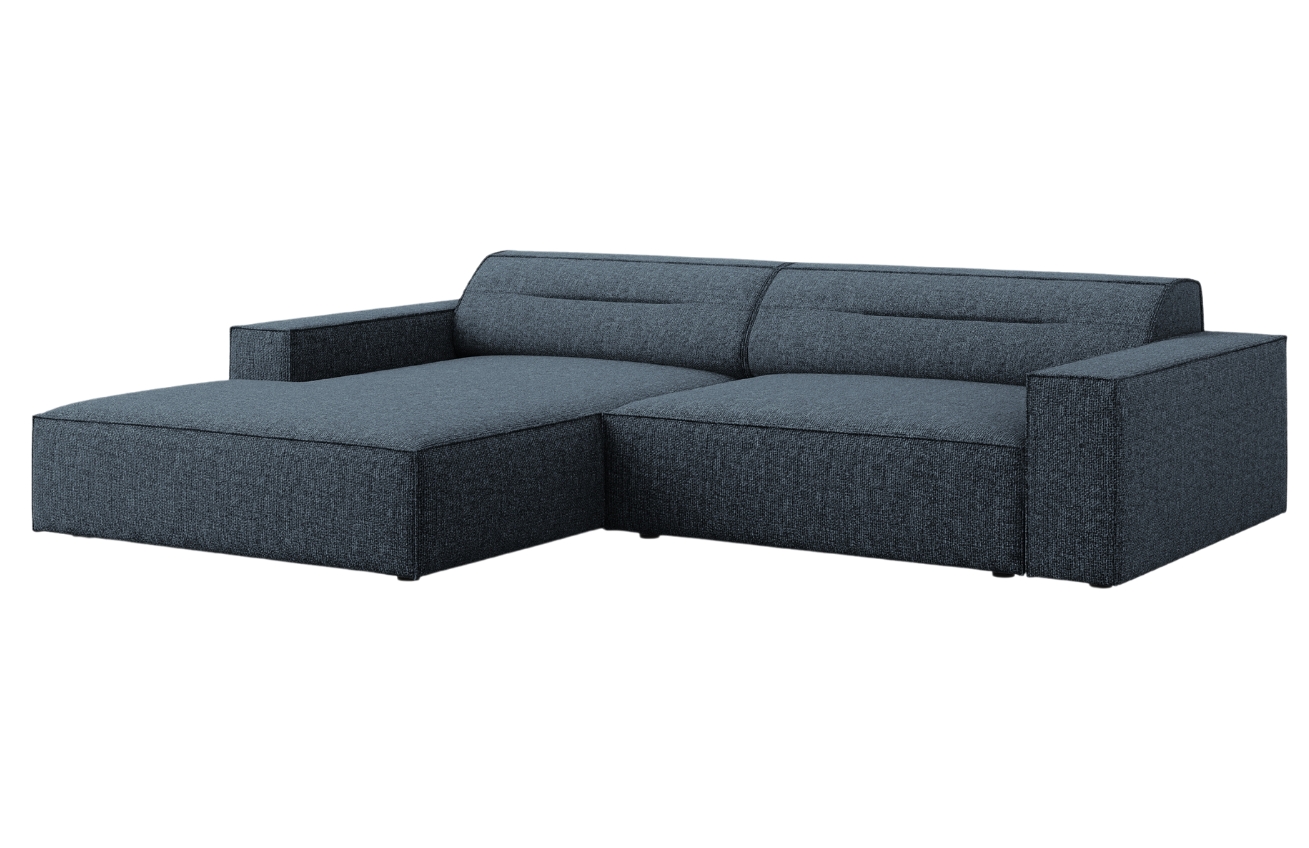 Královsky modrá čalouněná rohová pohovka Windsor & Co Lupus 224 cm, levá