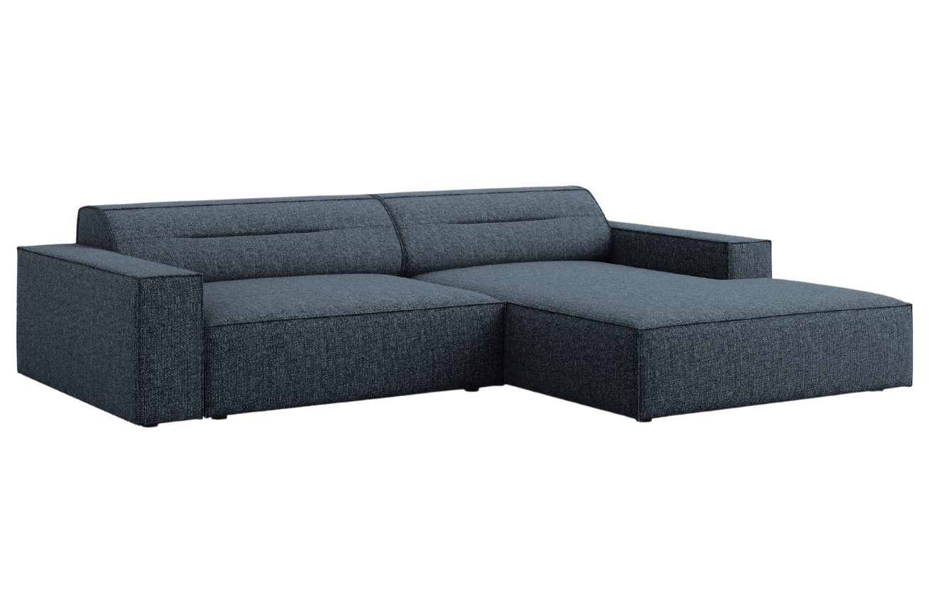 Královsky modrá čalouněná rohová pohovka Windsor & Co Lupus 224 cm, pravá