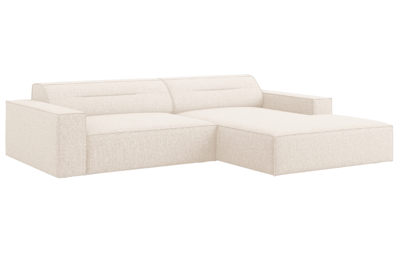 Světle béžová čalouněná rohová pohovka Windsor & Co Lupus 224 cm, pravá