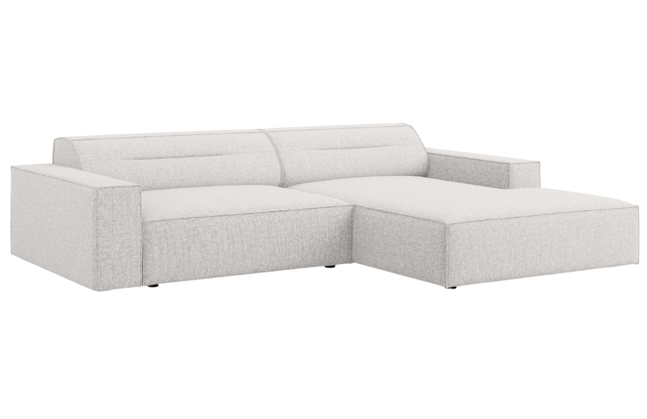 Světle šedá čalouněná rohová pohovka Windsor & Co Lupus 224 cm, pravá