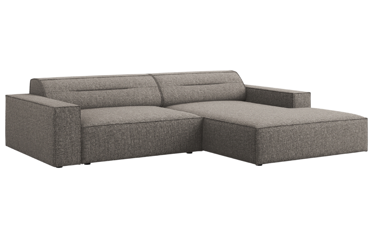Šedá čalouněná rohová pohovka Windsor & Co Lupus 224 cm, pravá