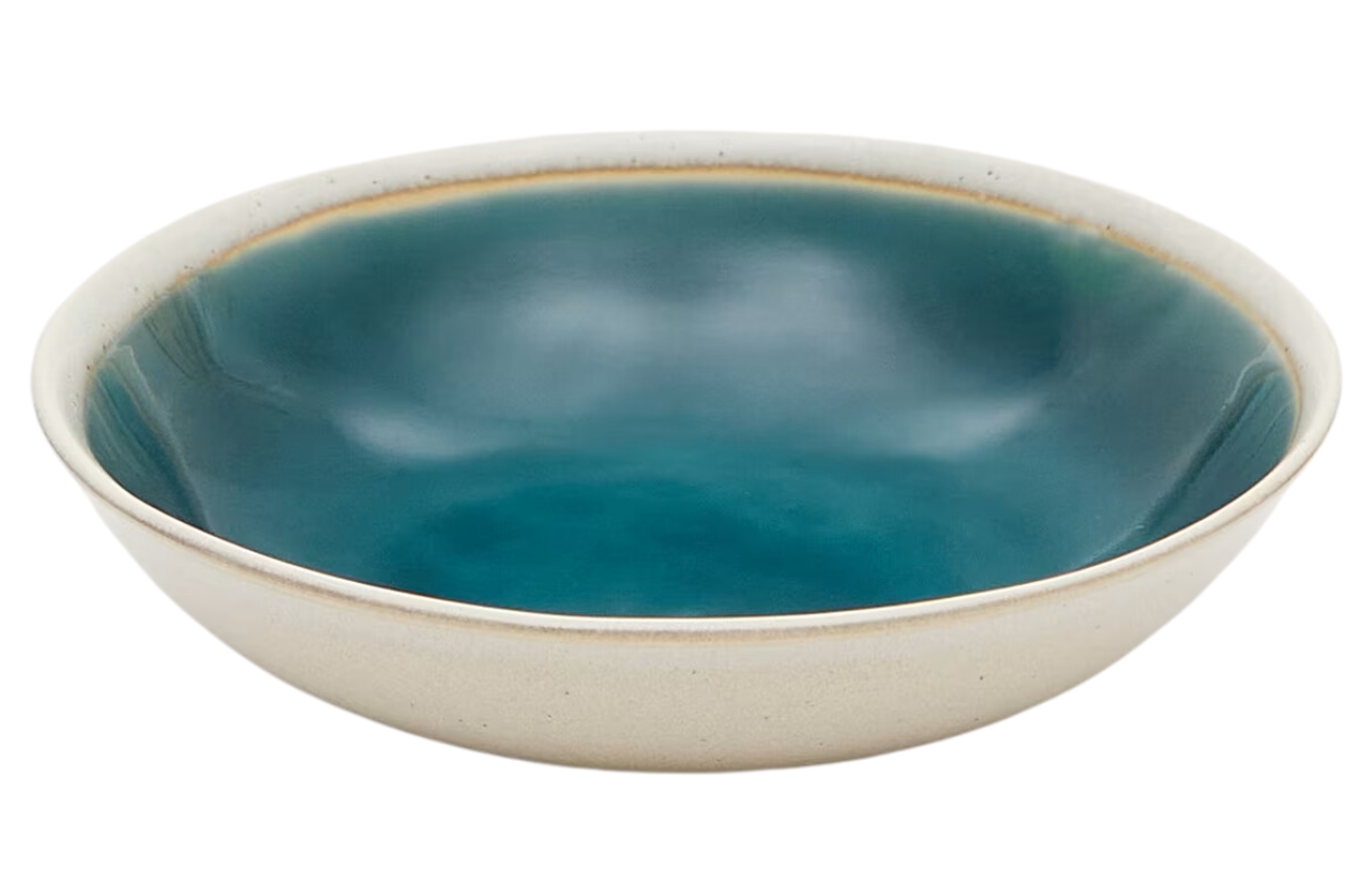 Modro-bílá keramická miska Kave Home Sanet 22,5 cm