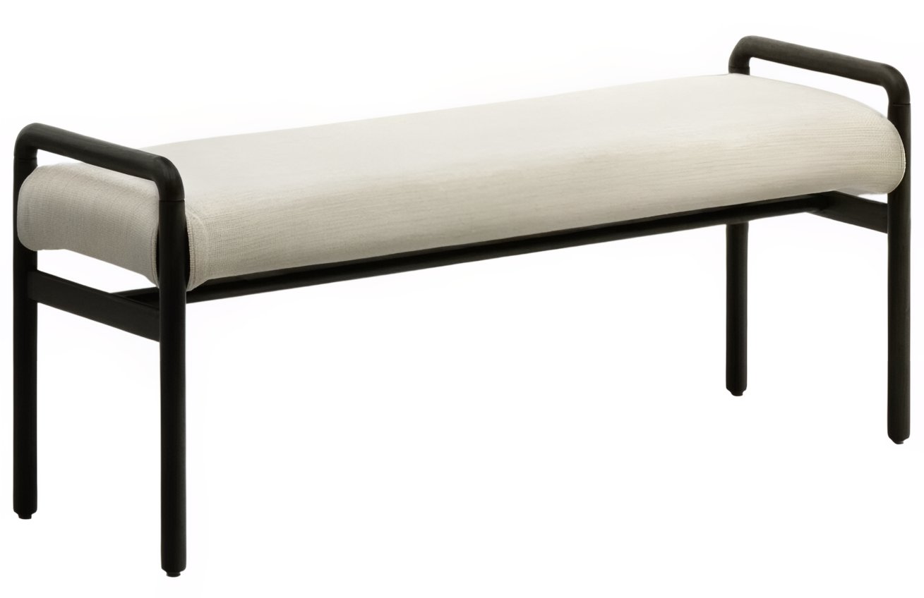 Čern&aacute; dubov&aacute; lavice Kave Home Macaret 120 cm