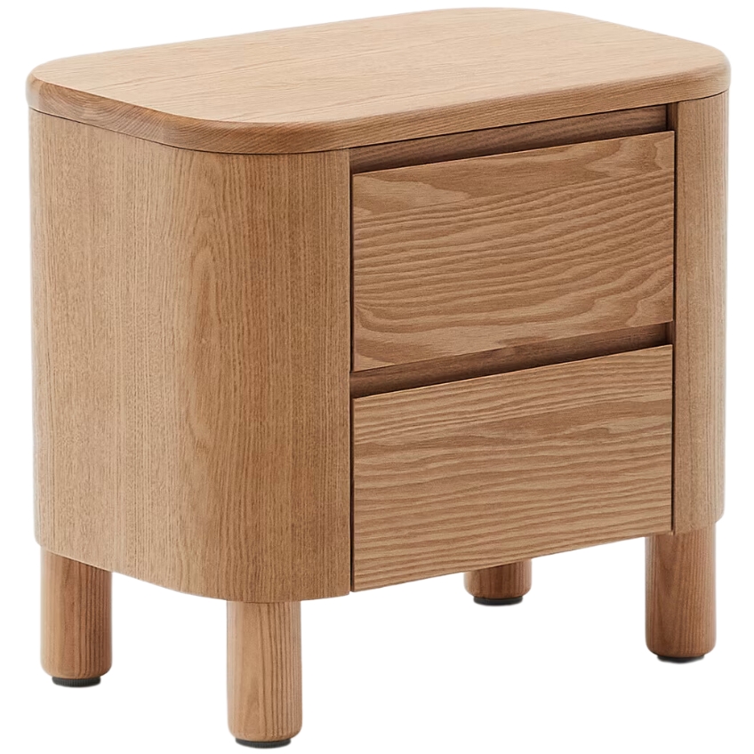 Nočn&iacute; stolek Kave Home Salaya 55 cm x 36 cm s dřevěn&yacute;m dekorem