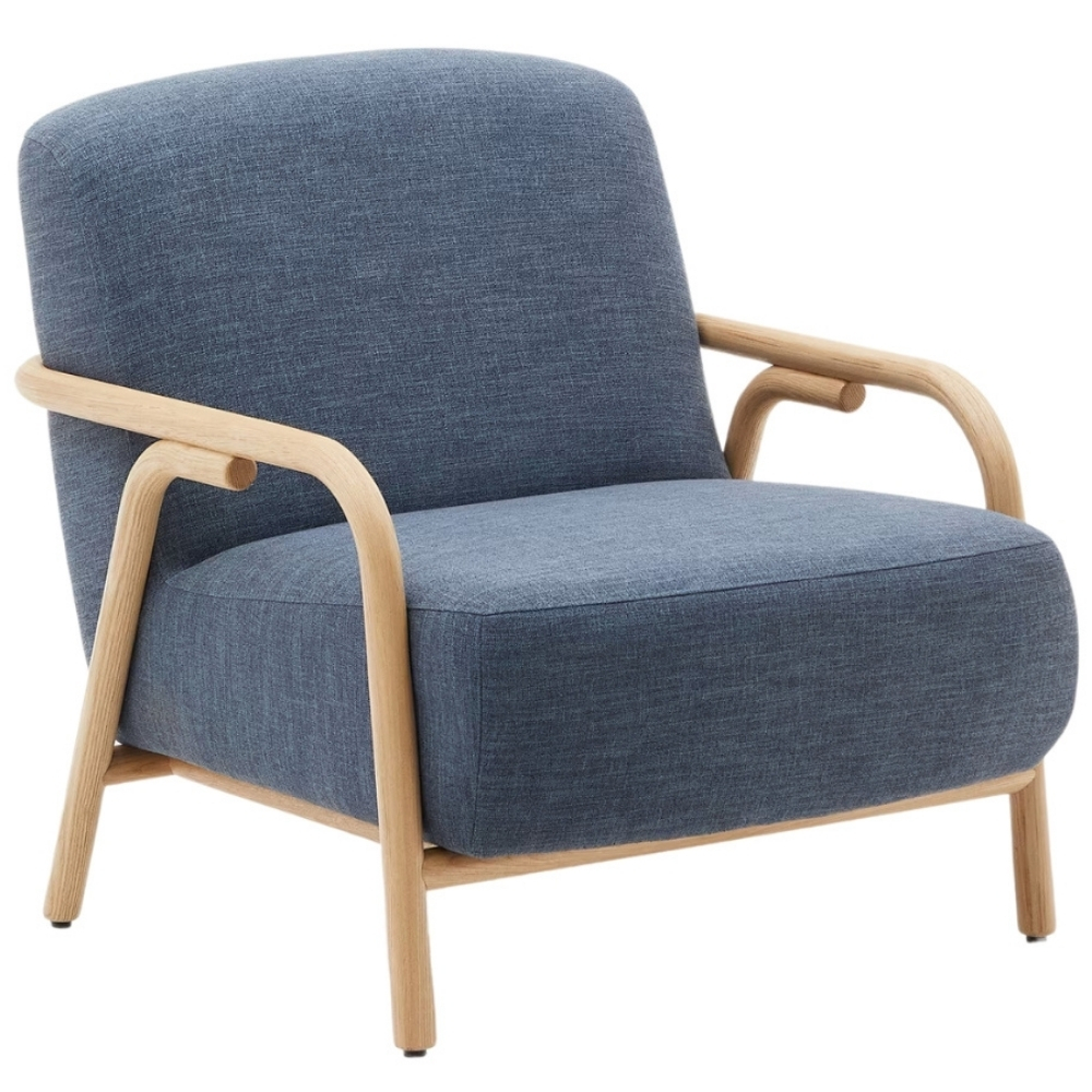 Modré čalouněné křeslo Kave Home Sylo