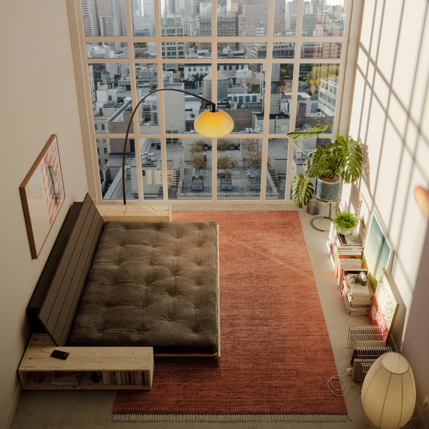 Tmavě béžová dvoumístná rozkládací pohovka Karup Design Base 244 cm