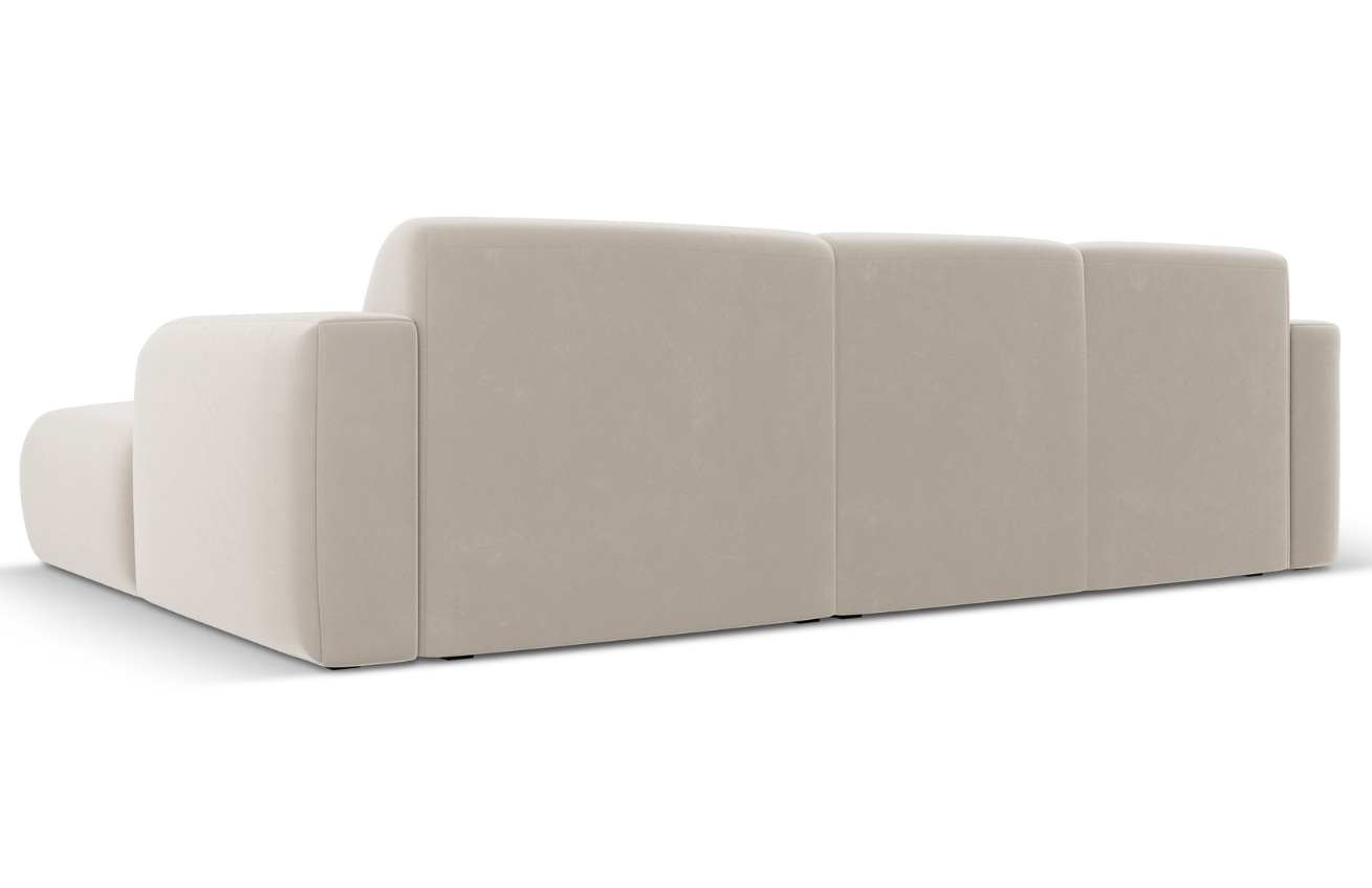 Béžová sametová rohová pohovka Windsor & Co Lola 250 cm, pravá