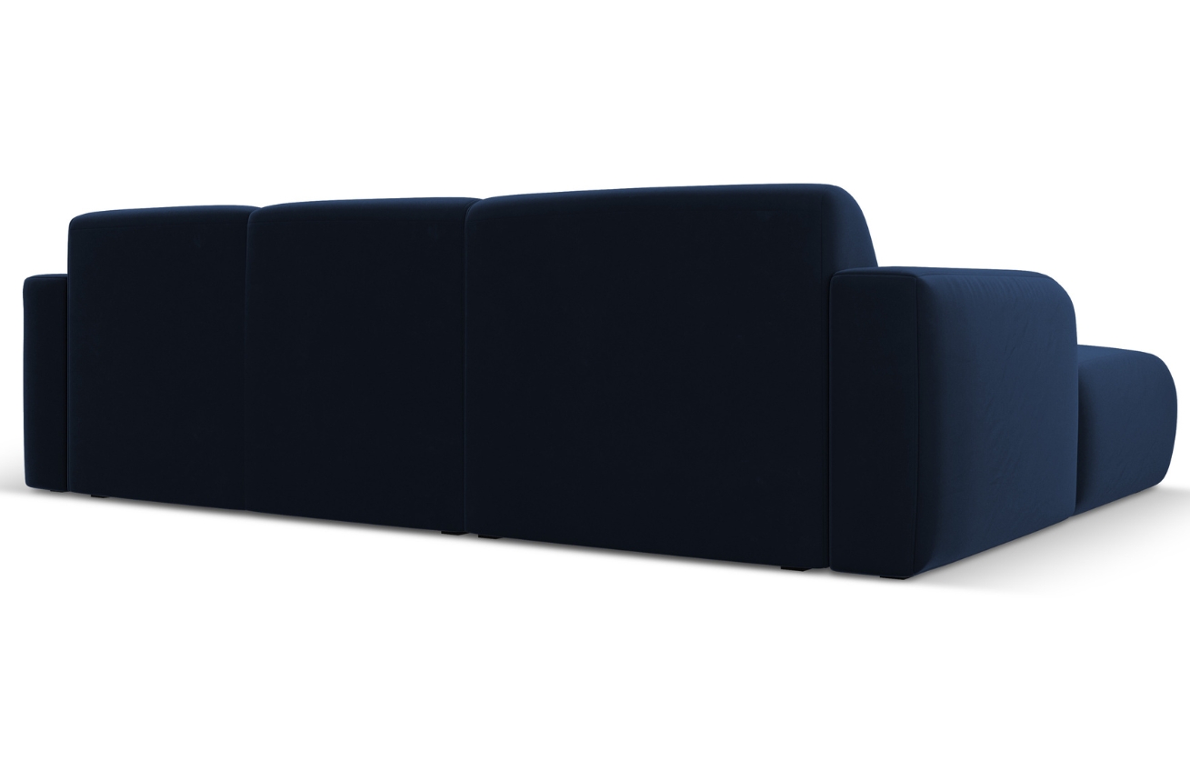 Královsky modrá sametová rohová pohovka Windsor & Co Lola 250 cm, levá
