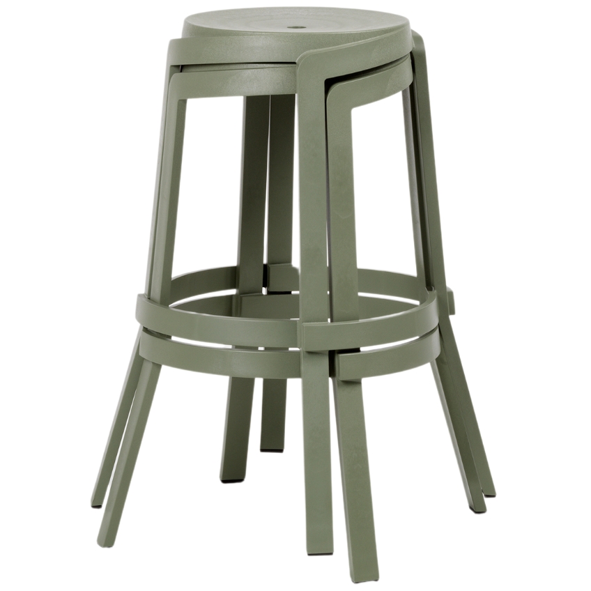 Nardi Zelená plastová zahradní barová židle Stack Maxi 76,5 cm