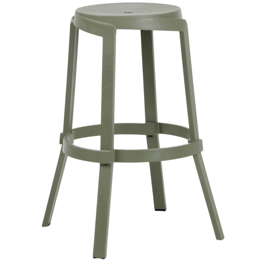 Nardi Zelená plastová zahradní barová židle Stack Maxi 76,5 cm