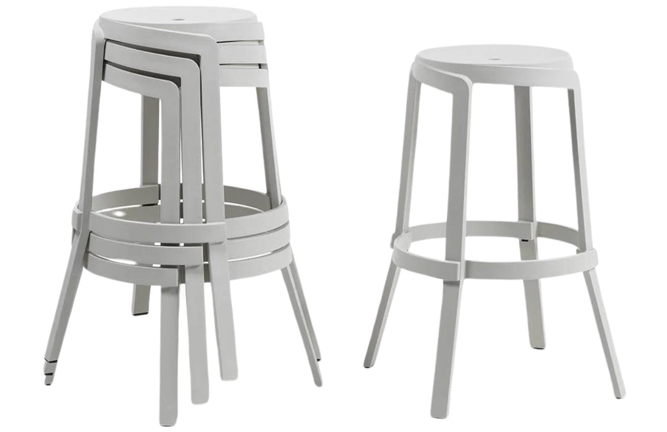 Nardi Bílá plastová zahradní barová židle Stack Maxi 76,5 cm