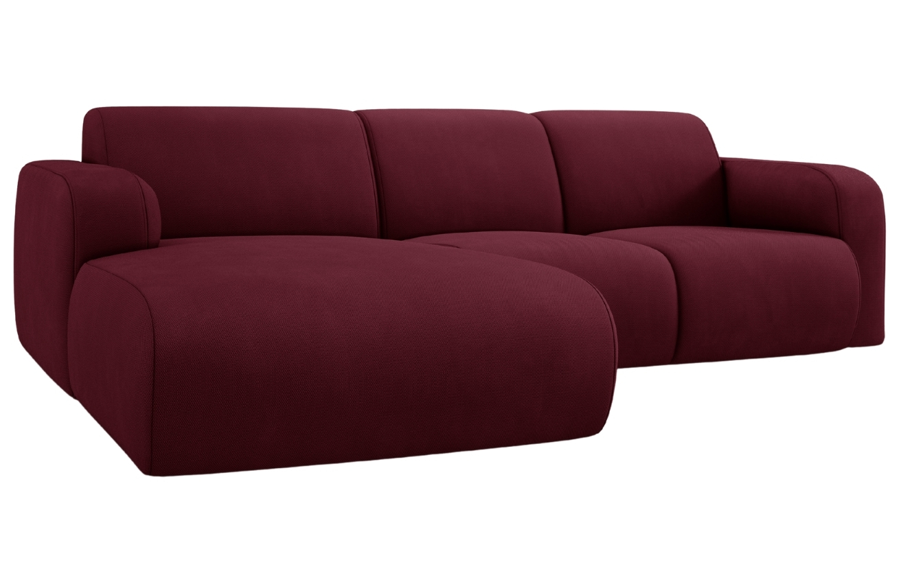 Bordově červená čalouněná rohová pohovka Windsor & Co Lola 250 cm, levá