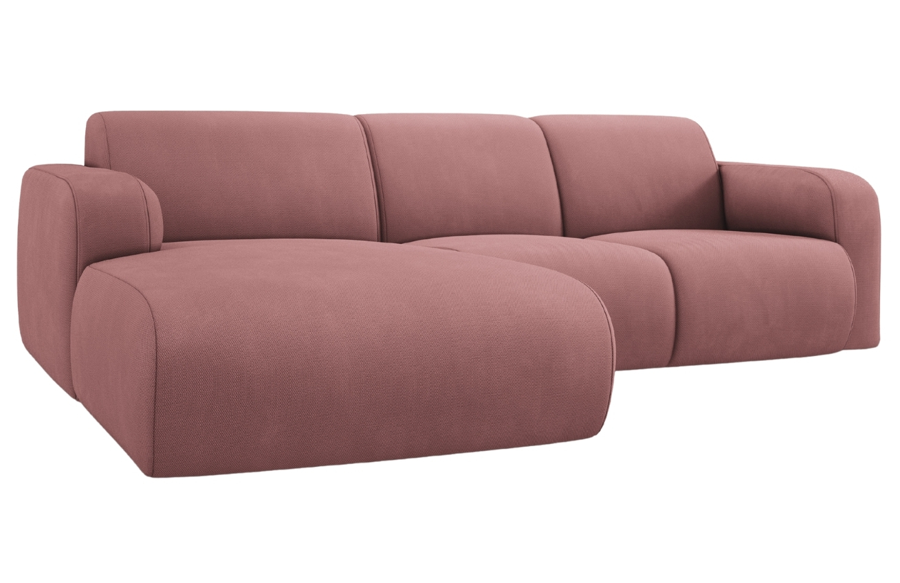Růžová čalouněná rohová pohovka Windsor & Co Lola 250 cm, levá