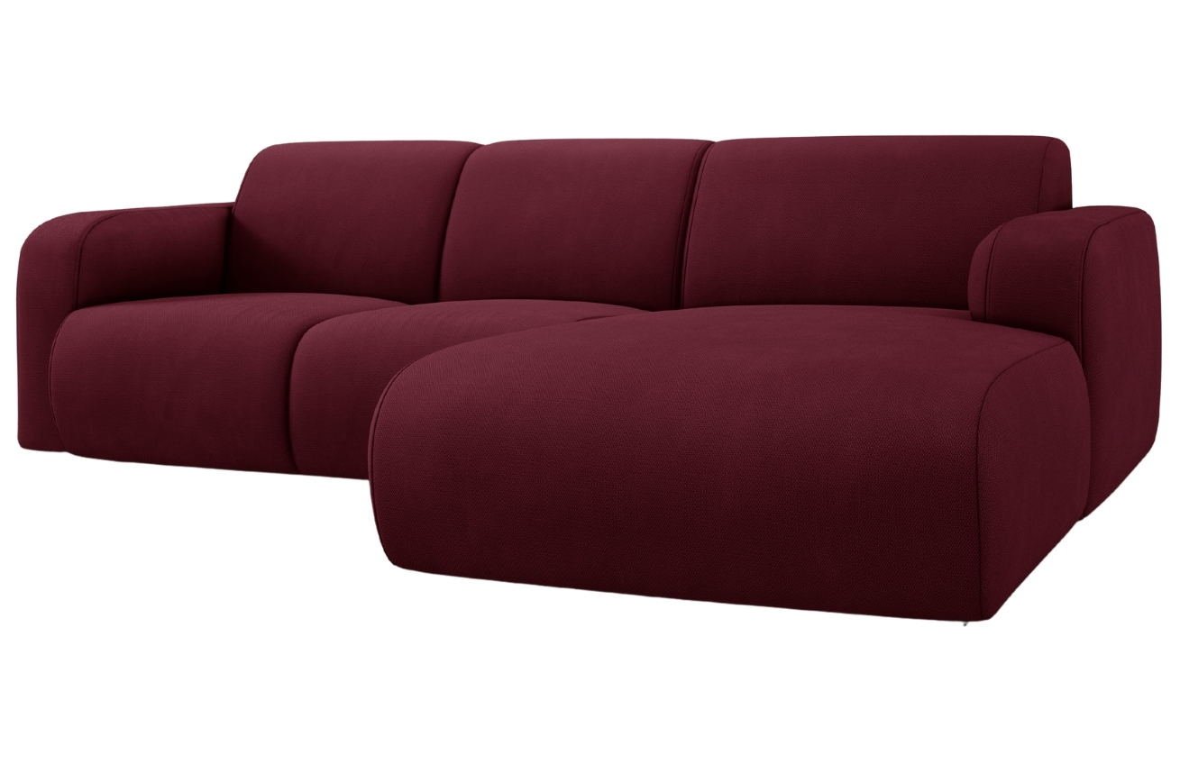 Bordově červená čalouněná rohová pohovka Windsor & Co Lola 250 cm, pravá
