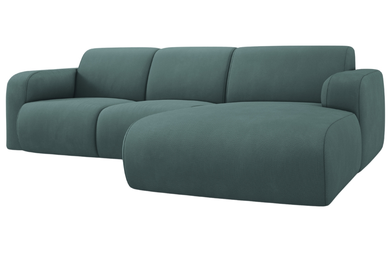 Modro zelená čalouněná rohová pohovka Windsor & Co Lola 250 cm, pravá