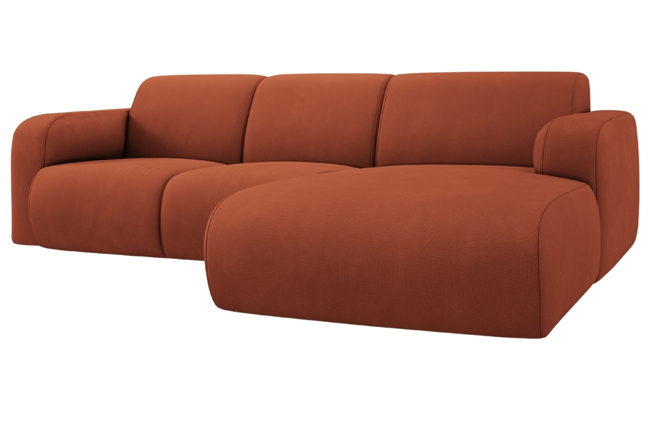 Oranžová čalouněná rohová pohovka Windsor & Co Lola 250 cm, pravá
