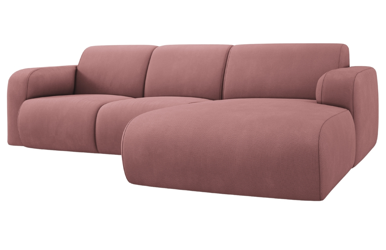 Růžová čalouněná rohová pohovka Windsor & Co Lola 250 cm, pravá