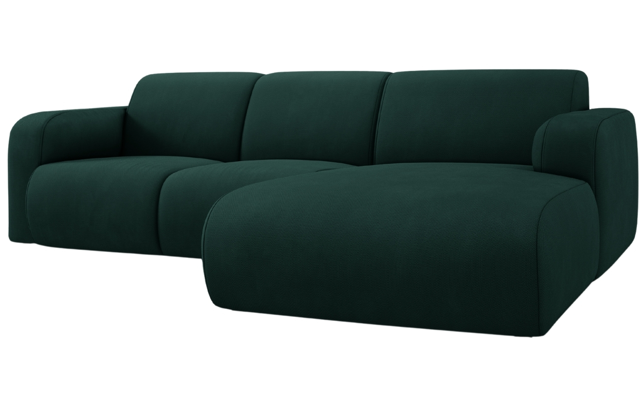 Lahvově zelená čalouněná rohová pohovka Windsor & Co Lola 250 cm, pravá