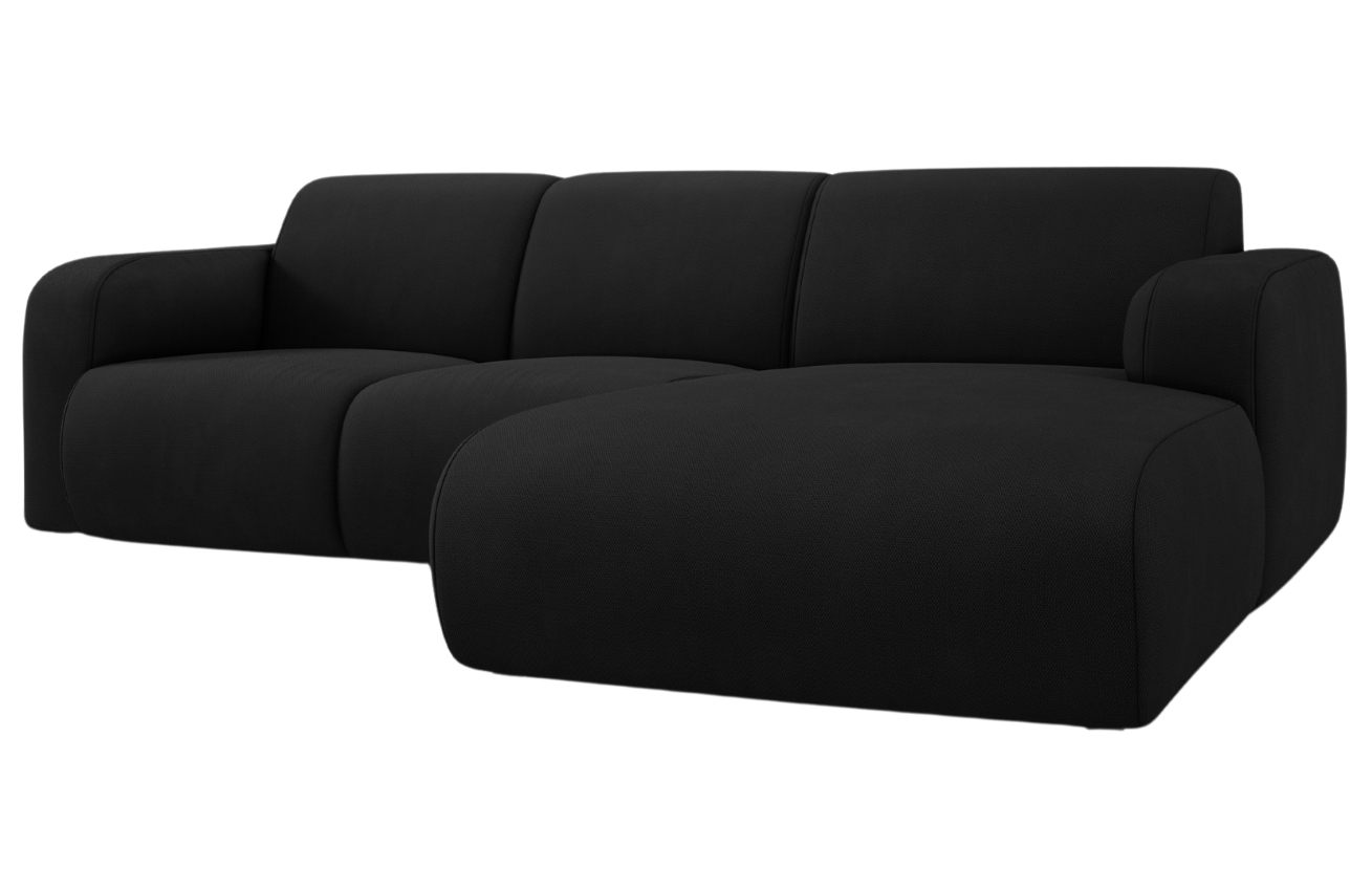 Černá čalouněná rohová pohovka Windsor & Co Lola 250 cm, pravá