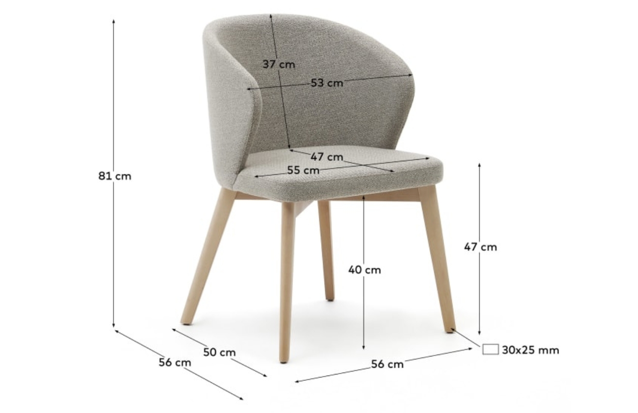 Hnědá čalouněná jídelní židle Kave Home Darice