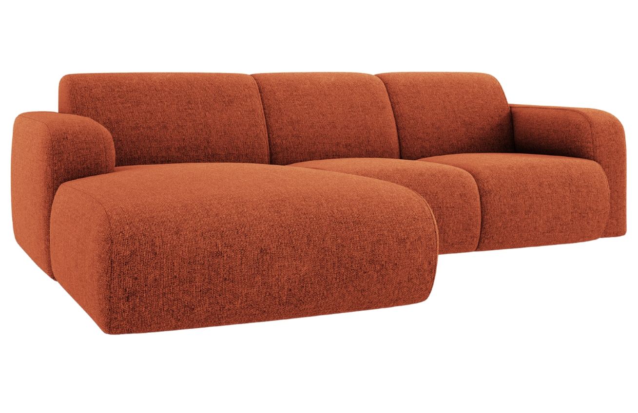 Terakotově červená čalouněná rohová pohovka Windsor & Co Lola II. 250 cm, levá