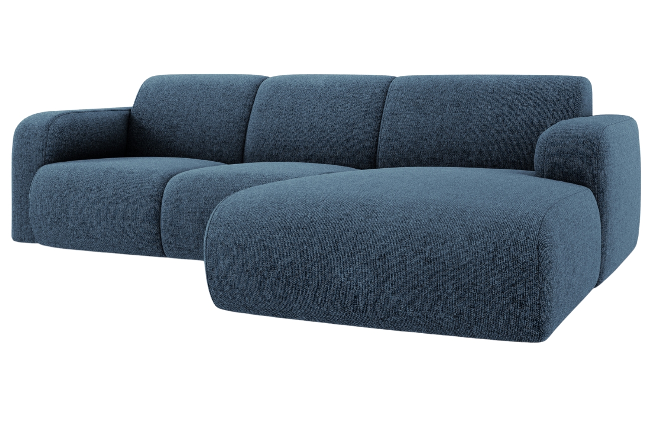 Královsky modrá čalouněná rohová pohovka Windsor & Co Lola II. 250 cm, pravá