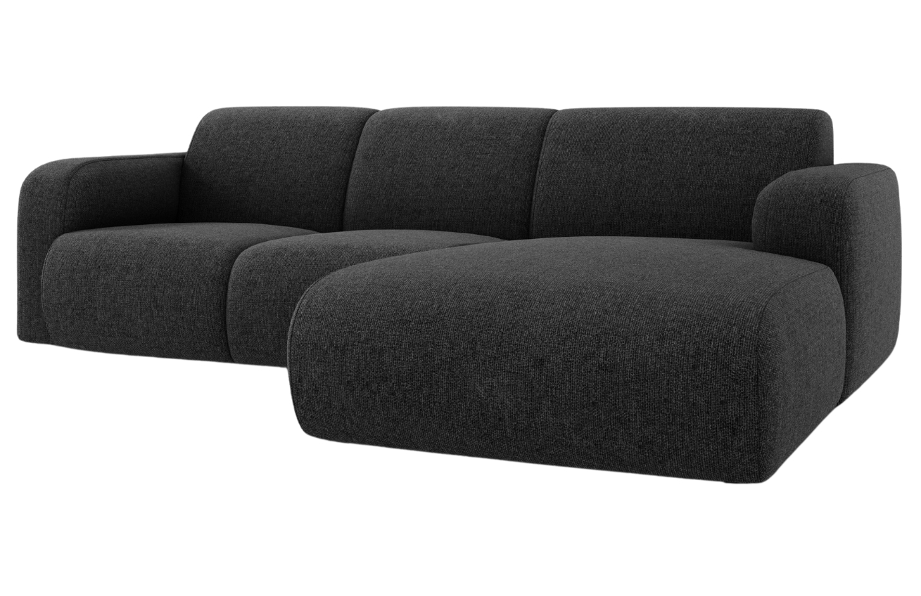 Černá čalouněná rohová pohovka Windsor & Co Lola II. 250 cm, pravá