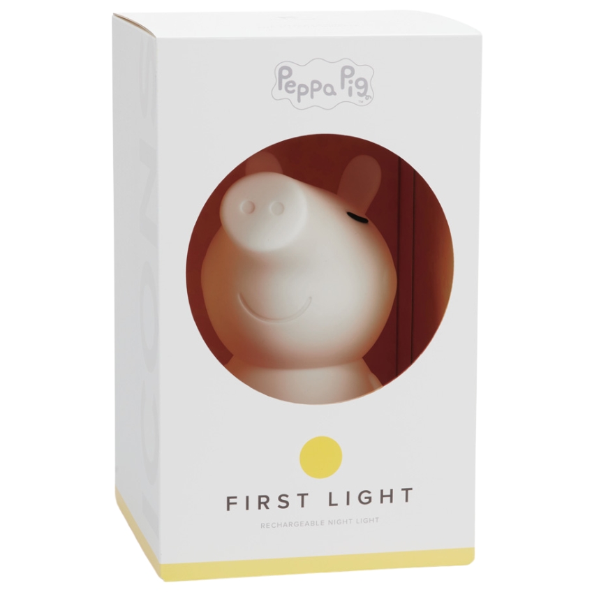 Bílá plastová dětská LED lampa Mr. Maria Peppa 22 cm