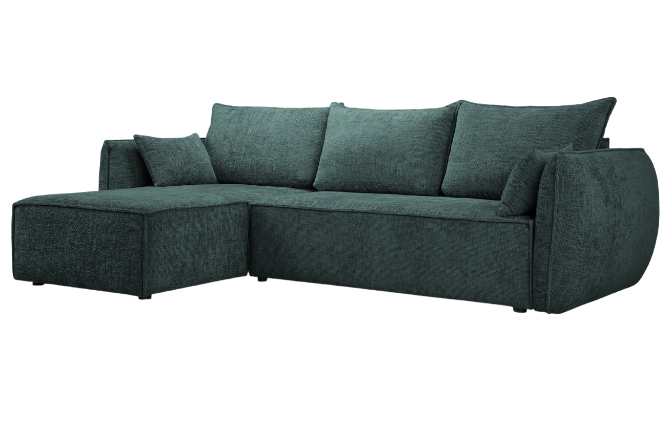 Petrolejová čalouněná rohová rozkládací pohovka Windsor & Co Eris 252 cm, levá