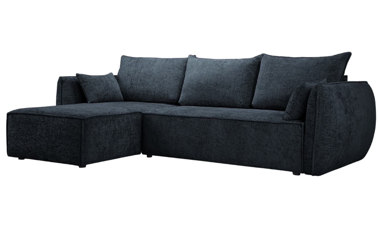 Královsky modrá čalouněná rohová rozkládací pohovka Windsor & Co Eris 252 cm, levá