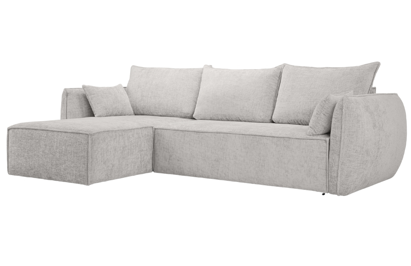 Světle šedá čalouněná rohová rozkládací pohovka Windsor & Co Eris 252 cm, levá