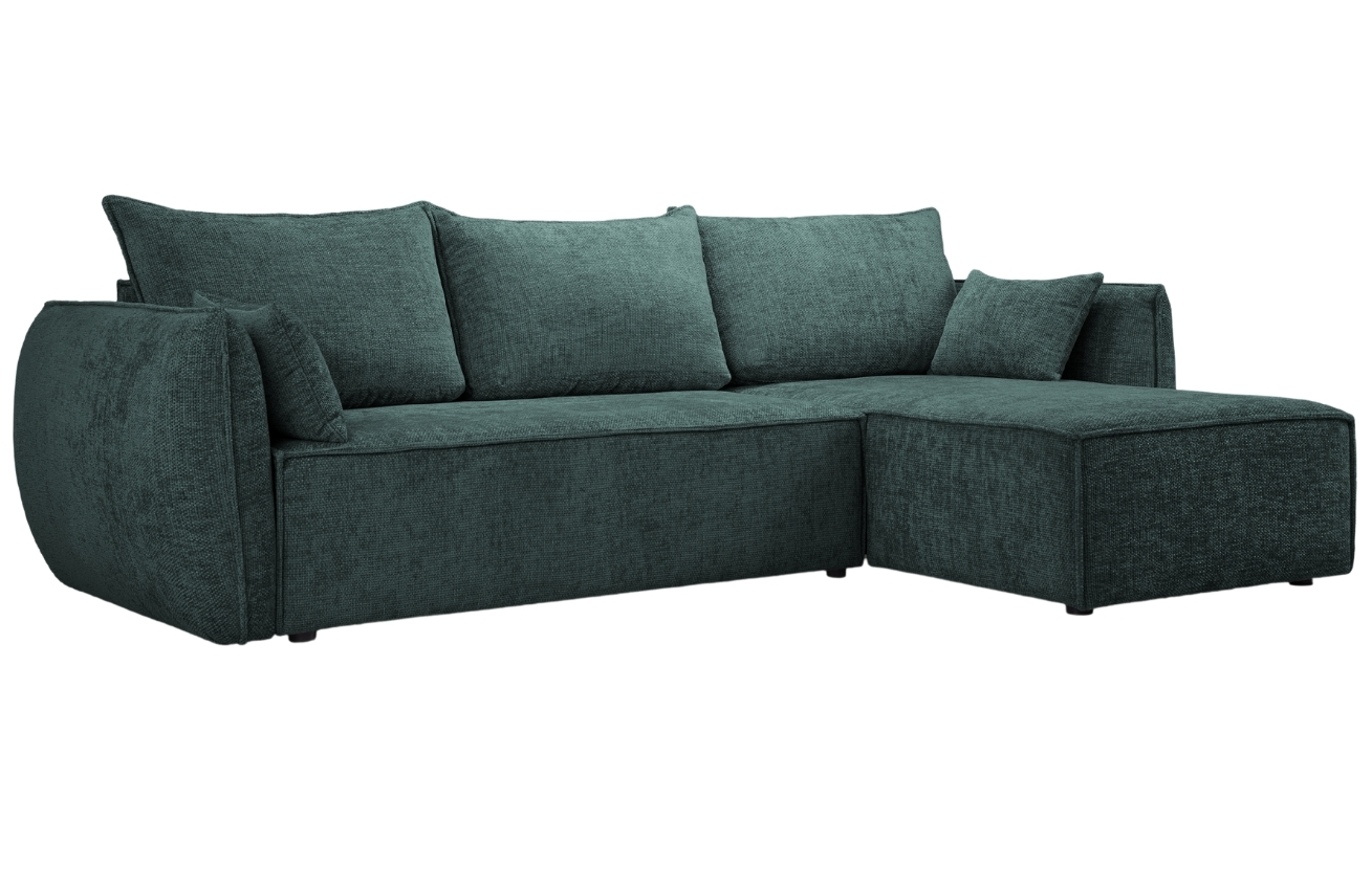 Petrolejová čalouněná rohová rozkládací pohovka Windsor & Co Eris 252 cm, pravá