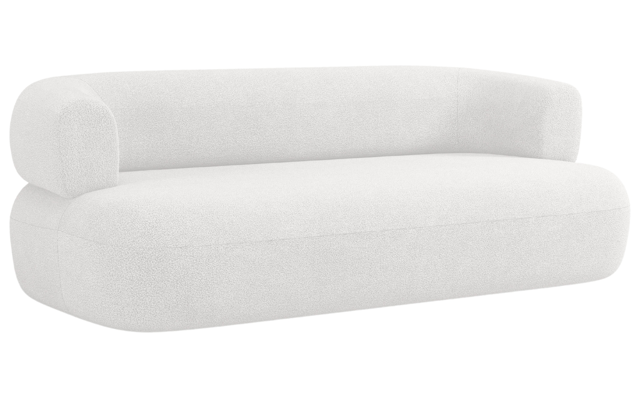 Bílá bouclé třímístná pohovka Windsor & Co Aldrin 178 cm