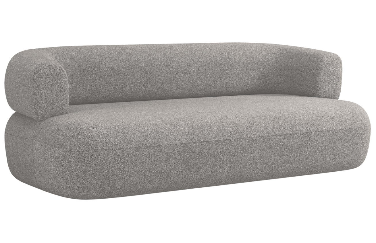 Světle šedá bouclé třímístná pohovka Windsor & Co Aldrin 178 cm