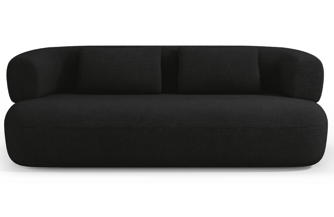 Černá bouclé třímístná pohovka Windsor & Co Aldrin 178 cm