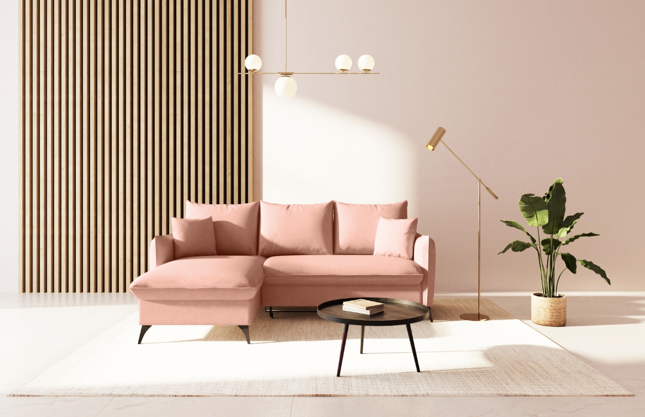 Sametová rozkládací pohovka Brim 230 cm, levá -fv-interier-25