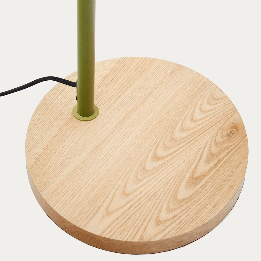 Zelená kovová stojací lampa Kave Home Catlar 150 cm