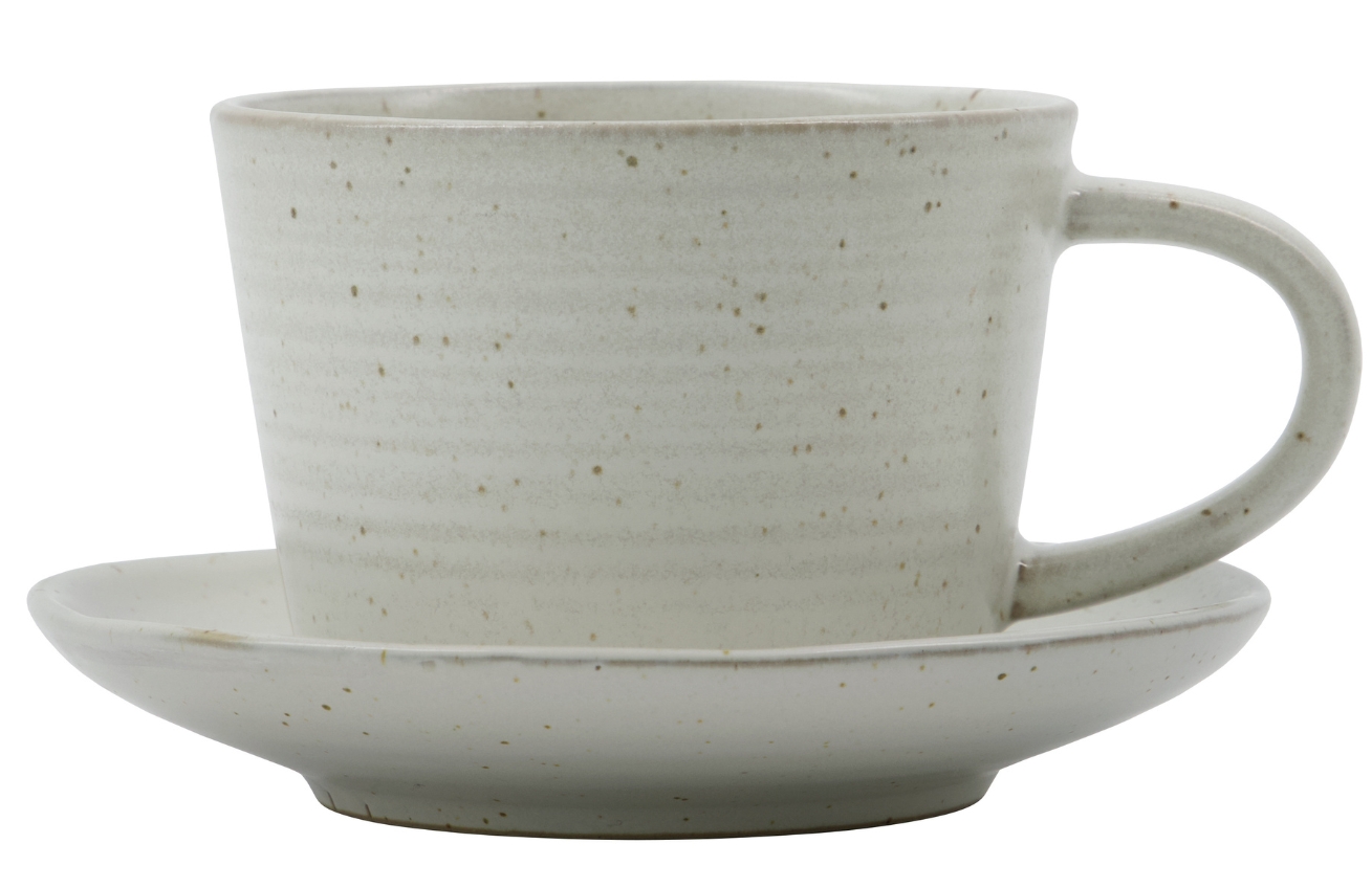 House Doctor B&iacute;l&yacute; kameninov&yacute; &scaron;&aacute;lek s pod&scaron;&aacute;lkem Pion 0,23 l