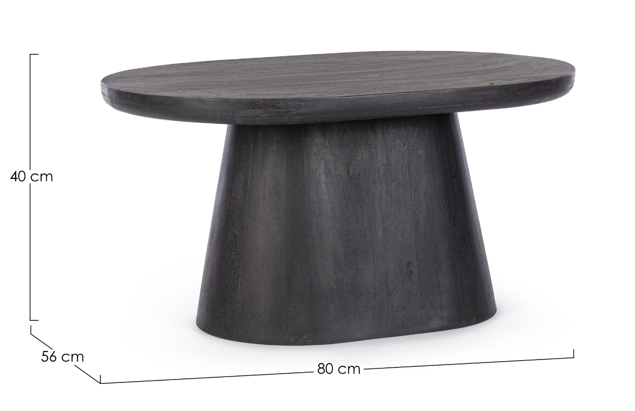 Černý dřevěný konferenční stolek Bizzotto Fuji 80x56 cm