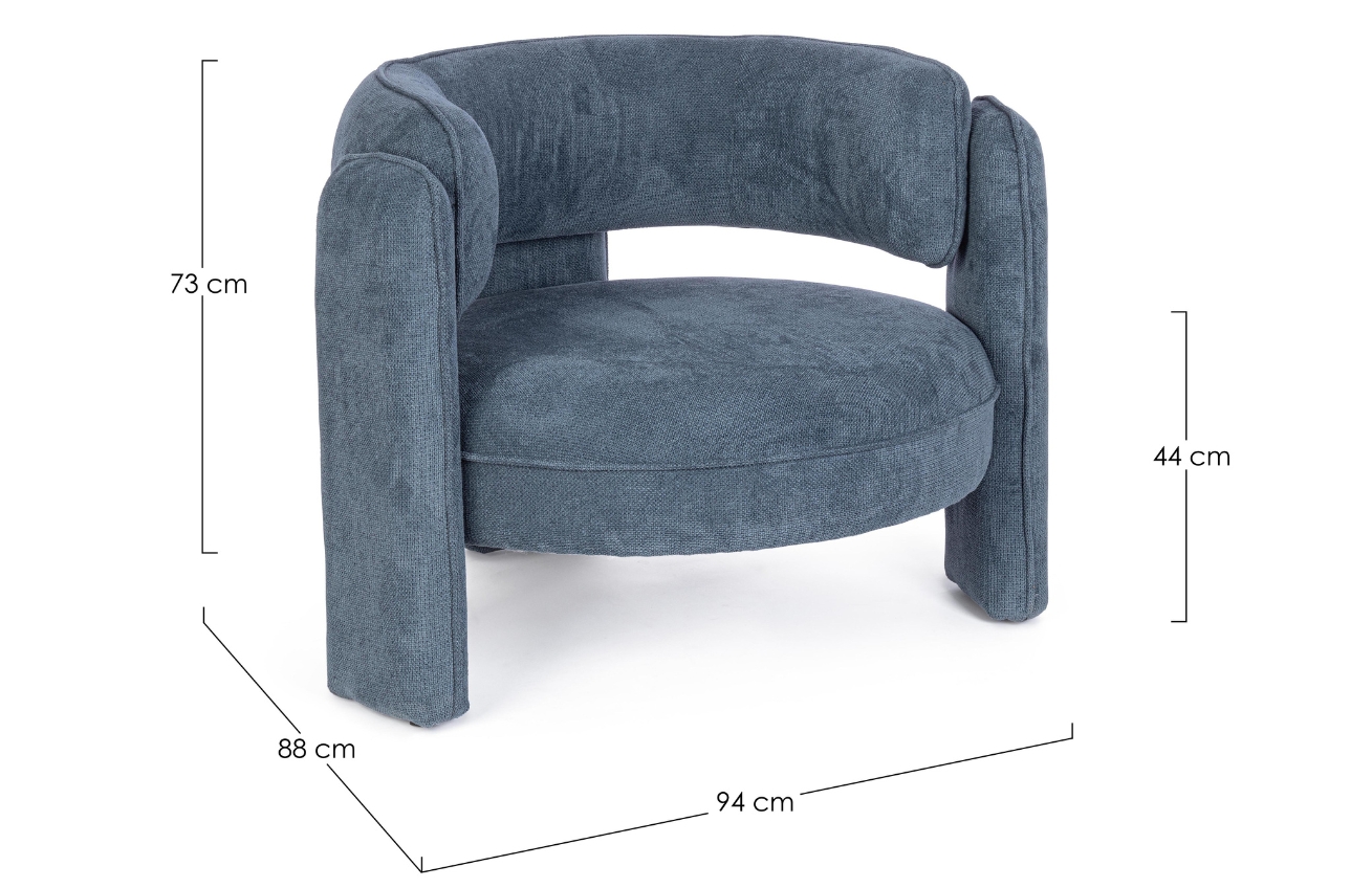 Modré čalouněné křeslo Bizzotto Aisha