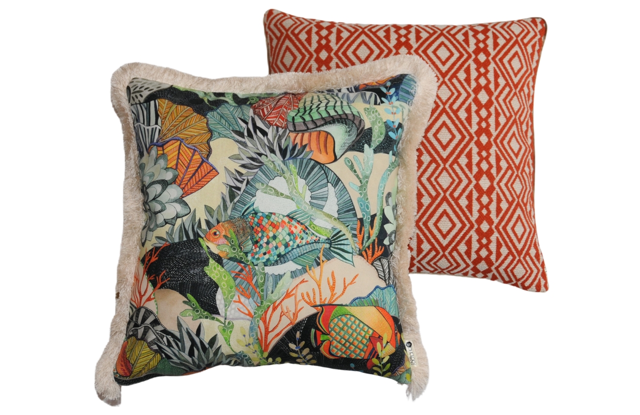 Set dvou venkovních povlaků na polštář Marine Aztec II