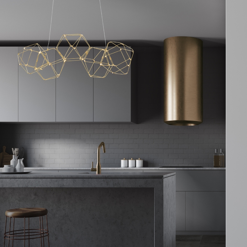 Zlaté kovové závěsné LED světlo Nova Luce Nebula 84 cm -fv-interier-25